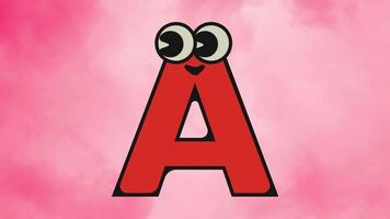 ABC tecknad serie brev animera alfabet inlärning för barn abcd för barnkammare rim förskola inlärning s. video