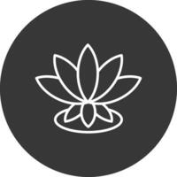 Lotus Line Inverted Icon Design vector