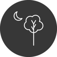 árbol línea invertido icono diseño vector