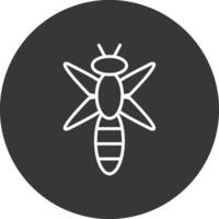 libélula línea invertido icono diseño vector