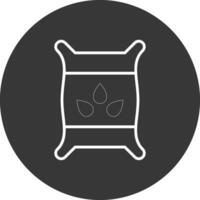 Seed Bag Line Inverted Icon Design vector