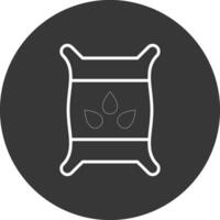 semilla bolso línea invertido icono diseño vector