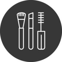 Makeup Brushes Line Inverted Icon Design vector
