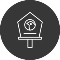 Bird House Line Inverted Icon Design vector