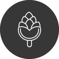 Pine Cone Line Inverted Icon Design vector