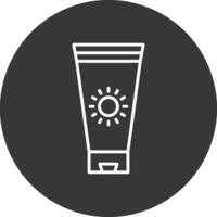 bloqueador solar crema línea invertido icono diseño vector