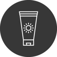 Sunblock Cream Line Inverted Icon Design vector