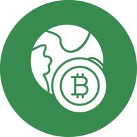 Bitcoin World Multi Color Circle Icon vector