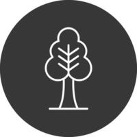 árbol línea invertido icono diseño vector