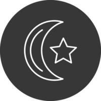 Moon Line Inverted Icon Design vector