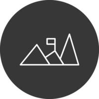 Mountains Line Inverted Icon Design vector