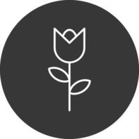 Tulip Line Inverted Icon Design vector