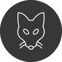 Fox Line Inverted Icon Design vector