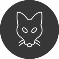 Fox Line Inverted Icon Design vector