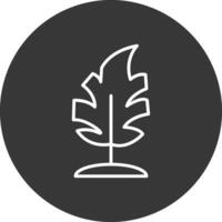 Monstera Leaf Line Inverted Icon Design vector