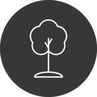 árbol línea invertido icono diseño vector