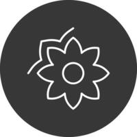Flower Line Inverted Icon Design vector