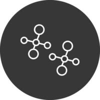 Molecules Line Inverted Icon Design vector