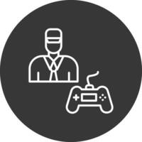 Gamer Line Inverted Icon Design vector