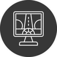 Driving Control Line Inverted Icon Design vector