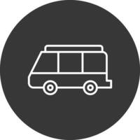 Minibus Line Inverted Icon Design vector