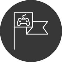 Flag Line Inverted Icon Design vector