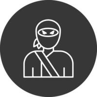 Ninja Line Inverted Icon Design vector