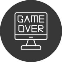 Game Over Line Inverted Icon Design vector