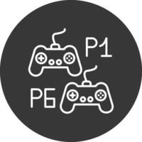 Player Versus Player Line Inverted Icon Design vector