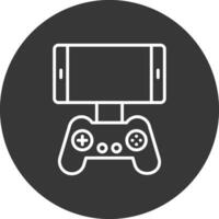 Mobile Game Line Inverted Icon Design vector