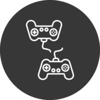 Player Versus Player Line Inverted Icon Design vector