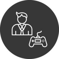 Gamer Line Inverted Icon Design vector