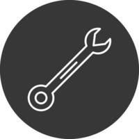 Wrench Line Inverted Icon Design vector