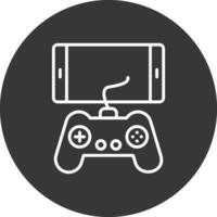 Mobile Game Line Inverted Icon Design vector