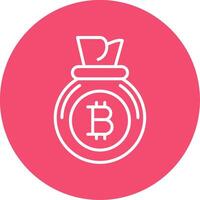 Bitcoin Bag Multi Color Circle Icon vector