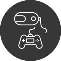 vr juego línea invertido icono diseño vector