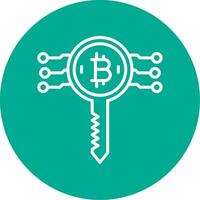 Bitcoin Key Multi Color Circle Icon vector