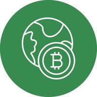 Bitcoin World Multi Color Circle Icon vector