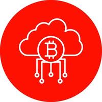 Cloud Bitcoin Multi Color Circle Icon vector