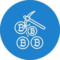 Bitcoin Mining Multi Color Circle Icon vector
