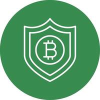 Bitcoin Secure Multi Color Circle Icon vector