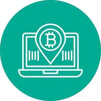 Bitcoin Location Multi Color Circle Icon vector