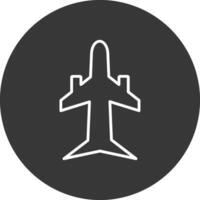 Plane Line Inverted Icon Design vector