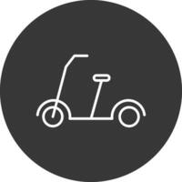 patada scooter línea invertido icono diseño vector