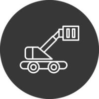 Boom Lift Line Inverted Icon Design vector