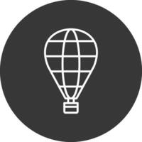 Hot Air Balloon Line Inverted Icon Design vector