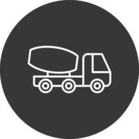 Cement Truck Line Inverted Icon Design vector