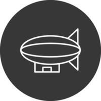 dirigible línea invertido icono diseño vector