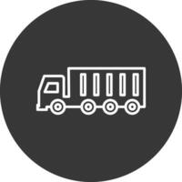 Truck Line Inverted Icon Design vector