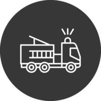 Fire Truck Line Inverted Icon Design vector